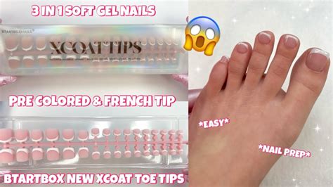 TRYING THE VIRAL BTARTBOX NAILS NEW XCOATTIPS TOE NAIL FRENCH