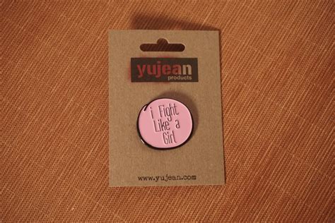 I Fight Like A Girl Enamel Pin Reeds Handmade Incense