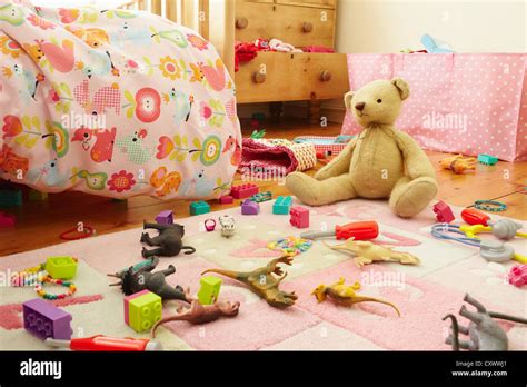 Toys On Floor Of Childs Bedroom Stock Photo Alamy