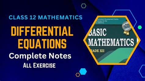 Differential Equations Class Mathematics Notes