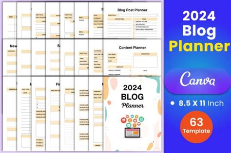 2024 Blog Planner Canva Interior Graphic By Munjixpro · Creative Fabrica