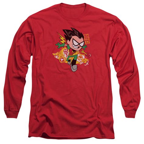 Teen Titans Go Shirt Robin Long Sleeve Red Tee T Shirt Teen Titans Go