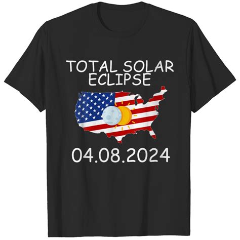 Womens American Usa Flag Totality 40824 Total Solar Eclipse 2024 T