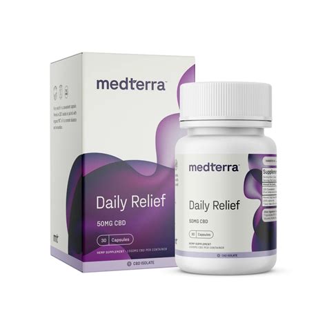 Medterra, Daily Relief CBD Gel Capsules, Isolate THC-Free, 30ct, 1500mg ...