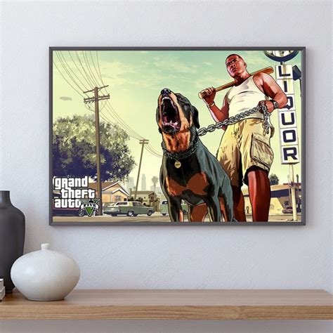 Grand Theft Auto V Poster Gta V Poster Gta V Print Game Etsy