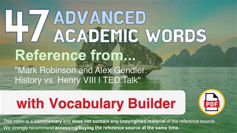 47 Advanced Academic Words Ref From Mark Robinson And Alex Gendler