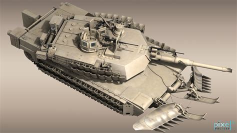 M1a2 Abrams With Mine Plow By Pixel3factory On Deviantart