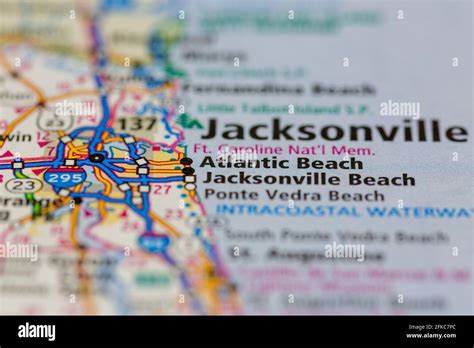 Atlantic Beach Florida Usa Shown On A Geography Map Or Road Map Stock