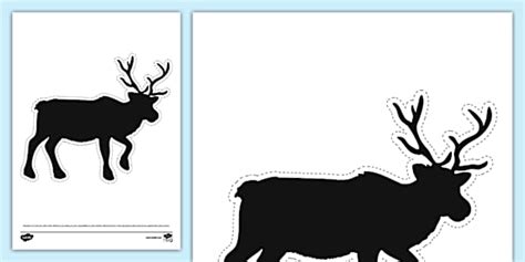 Reindeer Silhouette Cut Out Lehrer Gemacht Twinkl