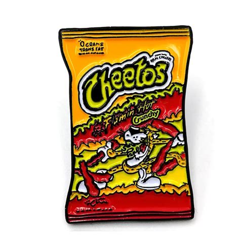 New Type Cheetos Package Shape Dyed Black Custom Soft Enamel Lapel