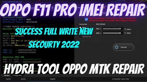 Oppo F11 Pro CH 1969 Imei Repair Successfully Done By Hydra Tool