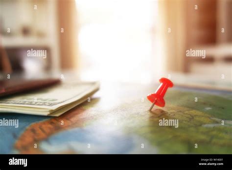 Locations Marked With Red Pin On World Map Stock Photo Alamy