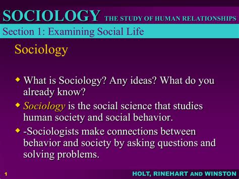 Chapter 1 The Sociological Point Of View