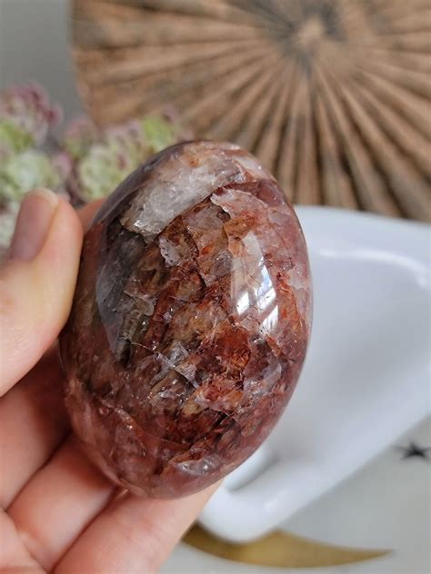 Hotsy Totsy Fire Quartz Hematoid Quartz Carved Palm Stone Etsy