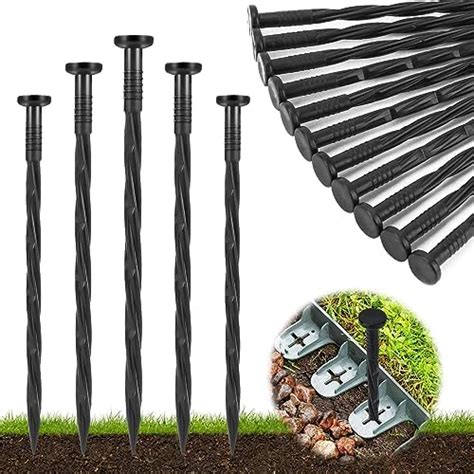 50 Pcs Spiral Landscape Anchoring Spikes 8in Edging Nails