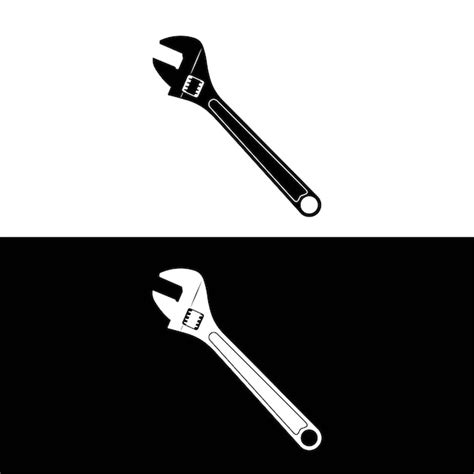 Premium Vector | Adjustable spanner silhouette vector work tool icon