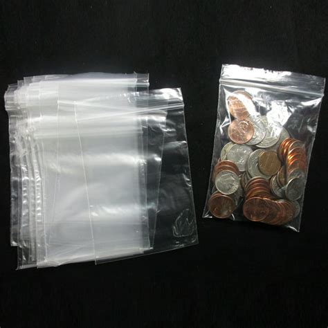 100 Baggies W 3" X 4" H Small Reclosable Clear Plastic Poly Bags 2.5ml ...