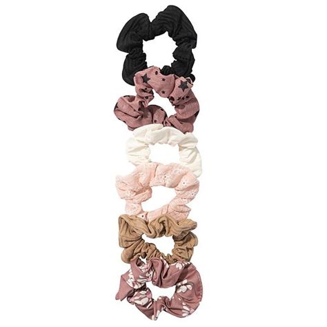 So® 6 Pack Pink Floral Variety Scrunchie Set