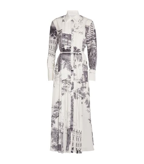 Womens Erdem White Printed Midi Dress Harrods Uk