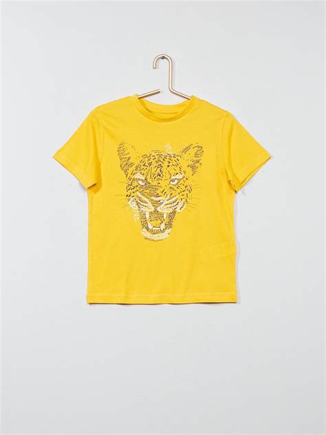 T shirt pur coton imprimé JAUNE Kiabi 3 00