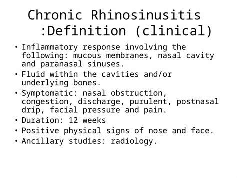 Ppt Chronic Rhinosinusitis Definition Clinical Inflammatory