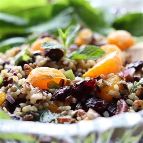 Mandarin Wild Rice Salad With Cranberries Mint And Pecans Gourmet