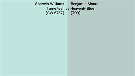 Sherwin Williams Tame Teal Sw Vs Benjamin Moore Heavenly Blue