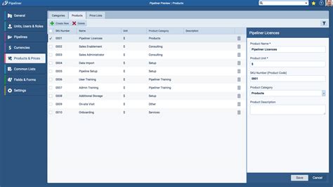 Sales CRM Product Catalog - Pipeliner CRM