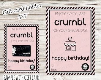 Crumble Gift Card - Etsy