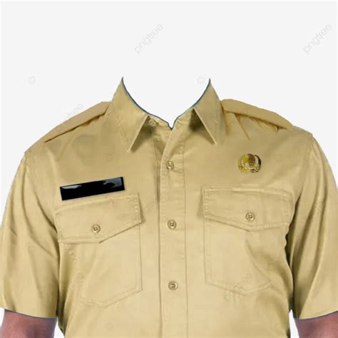 Baju Pns Pria Lengkap Dengan Name Tag Logo Korpri Lengan Pendek