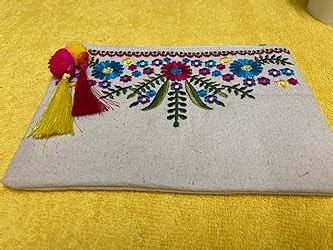 Aakrutii Embroidery Cotton Zipper Pouch For Women Mini Packet