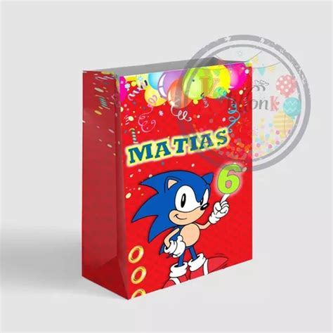 10 Bolsas Golosineras Sorpresitas Personalizadas Sonic K Meses Con