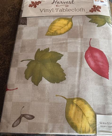 Fall Autumn Harvest Maple Leaf Leaves Vinyl Tablecloth 52x52 Inch Ebay