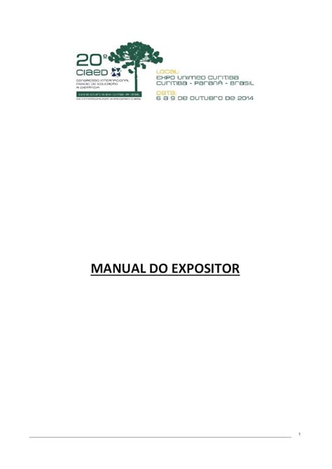 Pdf Manual Do Expositor Abed Este O Manual Do Expositor Do