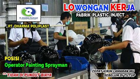 Lowongan Kerja Operator Painting Sprayman Pabrik Plastic Inject Pt