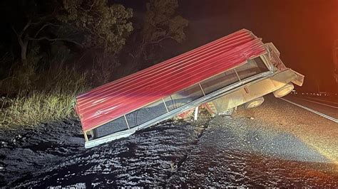 Nt Crime News Crumpled Semi Trailer On Stuart Hwy Of Police Interest Herald Sun