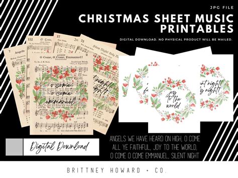 Christmas Sheet Music Printables - Etsy