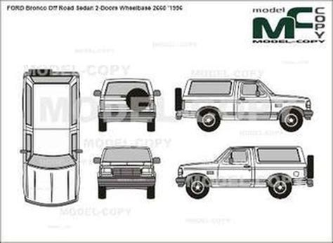 Ford Bronco Off Road Sedan 2 Doors Wheelbase 2660 1996 2d Drawing