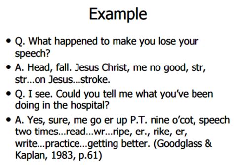 Cmd Aphasia Flashcards Quizlet