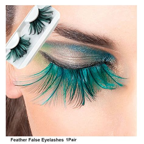 Crazy False Eyelashes Exaggeration Feather Cosmetic Party Green Eye