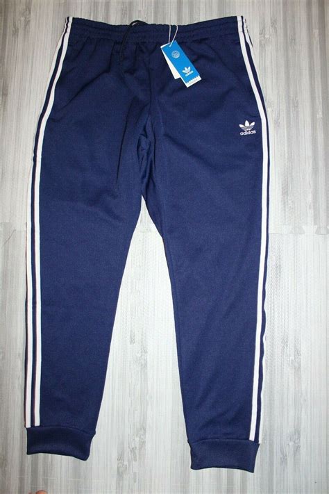 New Mens Adidas Originals Superstar Cuffed Track Pants ~size Large H06714 Blue 191980683670 Ebay