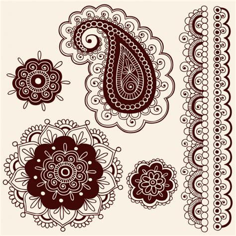 Henna Mehndi Tattoo Doodles Vector Design Element Stock Vector