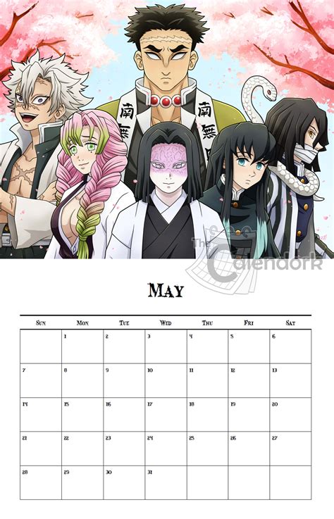 Demon Slayer Wall Calendar 2025 Amazon Eirena Rayshell