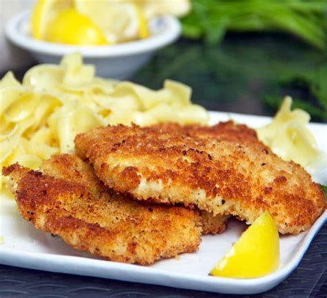 Chicken Schnitzel Thin Cutlets Of Breaded Chicken Crisp On The Outside Tender Inside