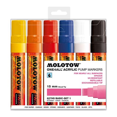 Molotow ONE4ALL 15mm 627HS Marqueur Basic Set 1 Suitup Art Supplies