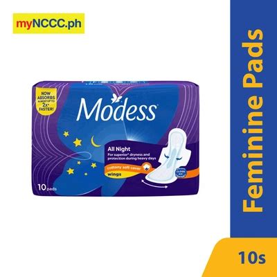 Modess Napkin Cottony Soft All Night with Wing 10s - | NCCC Online Store