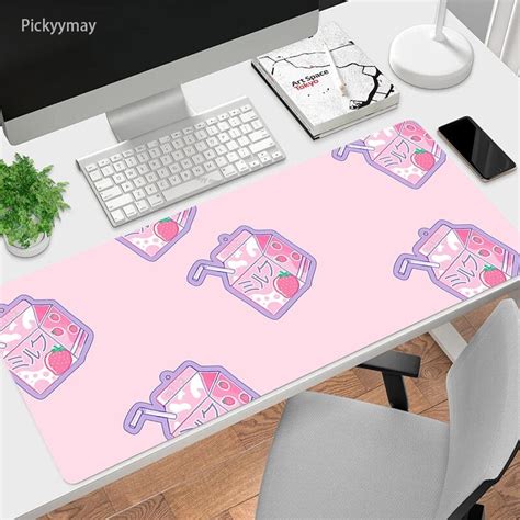 Cute Strawberry Milk Laptop Gamer Mousepad Gaming Mouse Pad Kawaii