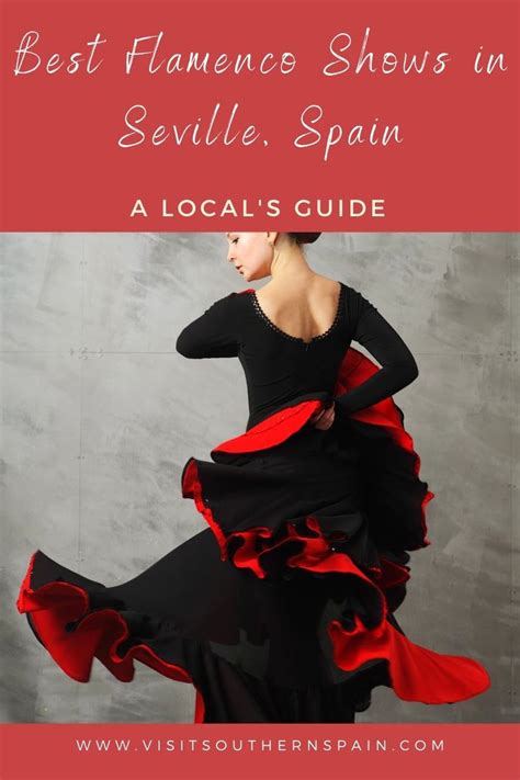 A Woman In Black And Red Dress With The Words Best Flamenco Shows In