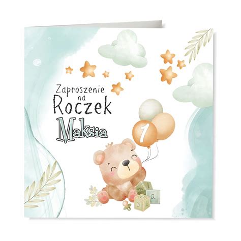 Zaproszenie Na Roczek 1 Pierwsze Urodziny 12824288616 Allegro Pl