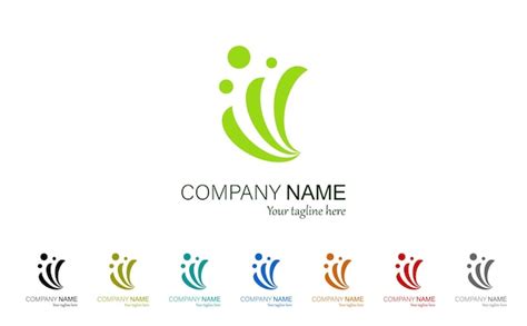 Premium Vector | Professional logo design in eight different colors ...